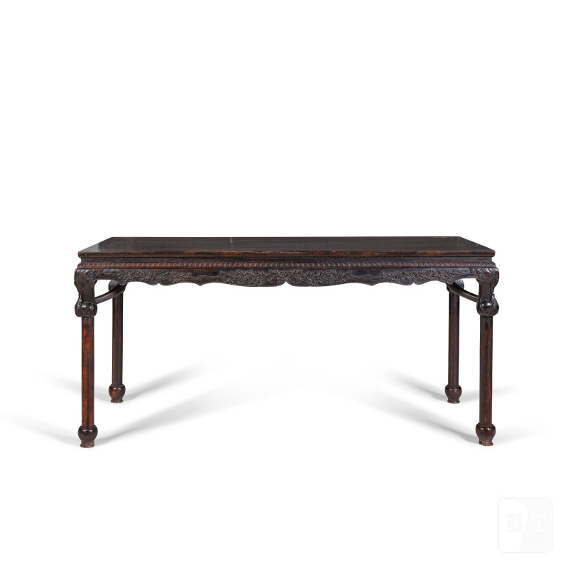 清 十九世紀 紅木半桌 | GRANDE TABLE EN HONGMU SCULPTÉ, BANZHUO - 图11